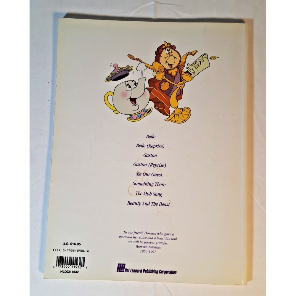 Disney Beauty and the Beast Sheet Music Piano Vocal Songbook Alan Menken 1991 - Picture 3 of 6